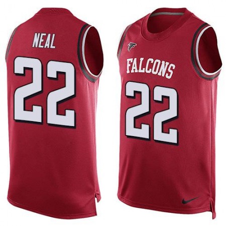 Falcons #22 Keanu Neal Red Team Color Men's Stitched NFL Limited Tank Top Jersey