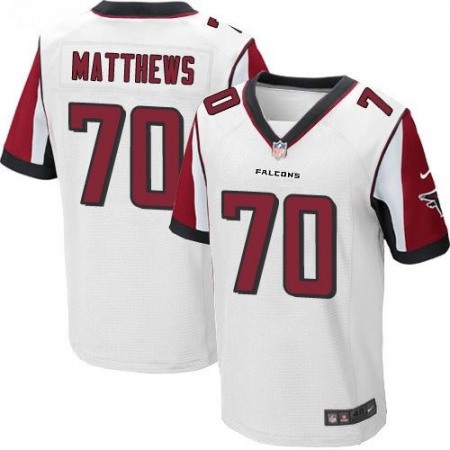 Falcons #70 Jake Matthews White Men's Stitched NFL Elite Jersey
