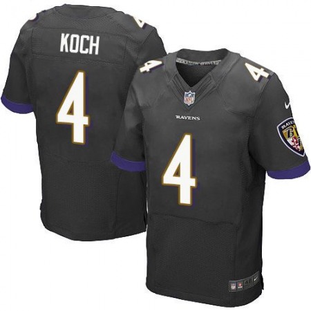 Ravens #4 Sam Koch Black Alternate Men's Stitched NFL New Elite Jersey