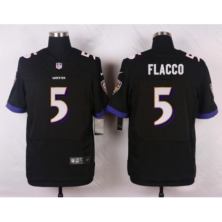 Ravens #5 Joe Flacco Black Men's Stitched NFL New Elite Jersey