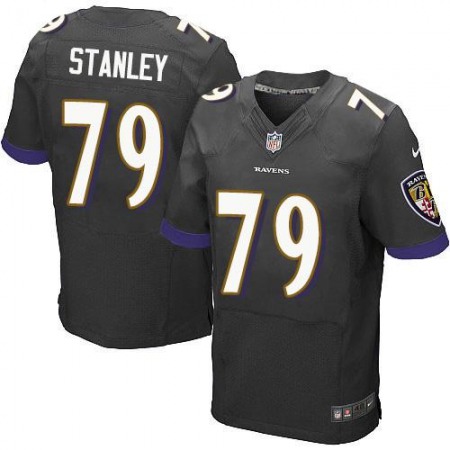 Ravens #79 Ronnie Stanley Black Alternate Men's Stitched NFL New Elite Jersey