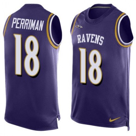 Ravens #18 Breshad Perriman Purple Team Color Men's Stitched NFL Limited Tank Top Jersey