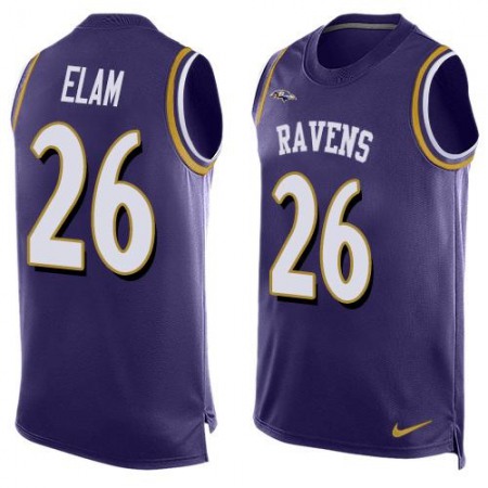 Ravens #26 Matt Elam Purple Team Color Men's Stitched NFL Limited Tank Top Jersey