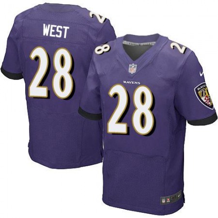 Ravens #28 Terrance West Purple Team Color Men's Stitched NFL New Elite Jersey
