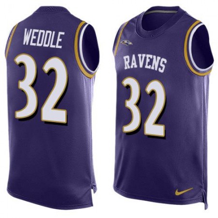 Ravens #32 Eric Weddle Purple Team Color Men's Stitched NFL Limited Tank Top Jersey
