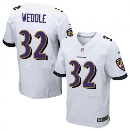 Ravens #32 Eric Weddle White Men's Stitched NFL New Elite Jersey