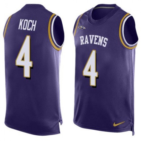 Ravens #4 Sam Koch Purple Team Color Men's Stitched NFL Limited Tank Top Jersey