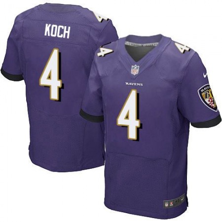 Ravens #4 Sam Koch Purple Team Color Men's Stitched NFL New Elite Jersey