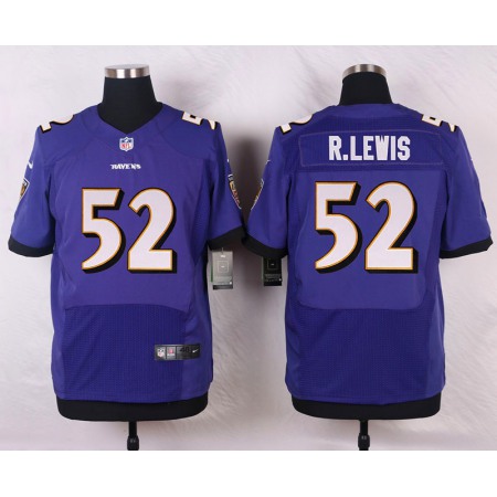 Ravens #52 Ray Lewis Purple Team Color Men's Stitched NFL New Elite Jersey