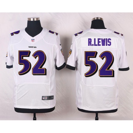 Ravens #52 Ray Lewis White Men's Stitched NFL New Elite Jersey