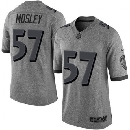 Ravens #57 C.J. Mosley Gray Men's Stitched NFL Limited Gridiron Gray Jersey