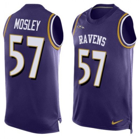 Ravens #57 C.J. Mosley Purple Team Color Men's Stitched NFL Limited Tank Top Jersey