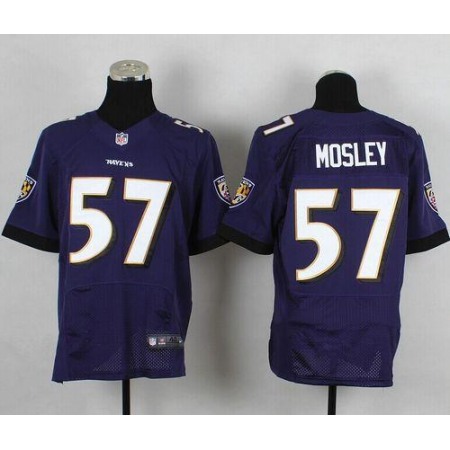 Ravens #57 C.J. Mosley Purple Team Color Men's Stitched NFL New Elite Jersey