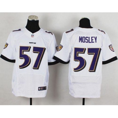 Ravens #57 C.J. Mosley White Men's Stitched NFL New Elite Jersey