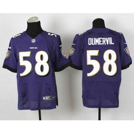 Ravens #58 Elvis Dumervil Purple Team Color Men's Stitched NFL New Elite Jersey