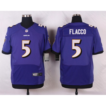 Ravens #5 Joe Flacco Purple Team Color Men's Stitched NFL New Elite Jersey
