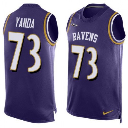 Ravens #73 Marshal Yanda Purple Team Color Men's Stitched NFL Limited Tank Top Jersey