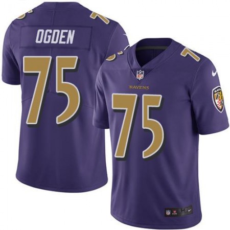 Ravens #75 Jonathan Ogden Purple Men's Stitched NFL Limited Rush Jersey