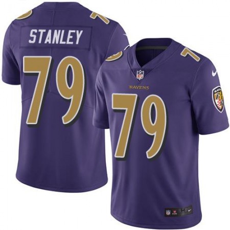 Ravens #79 Ronnie Stanley Purple Men's Stitched NFL Limited Rush Jersey