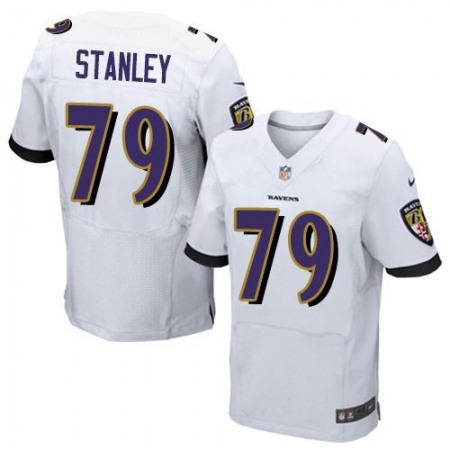 Ravens #79 Ronnie Stanley White Men's Stitched NFL New Elite Jersey