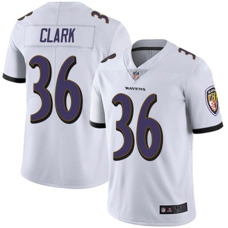 Men's Baltimore Ravens #36 Chuck Clark White Vapor Untouchable Limited Jersey
