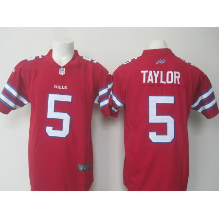 Men's Bills #5 Tyrod Taylor Red Limited Rush Stitched NFL Jersey