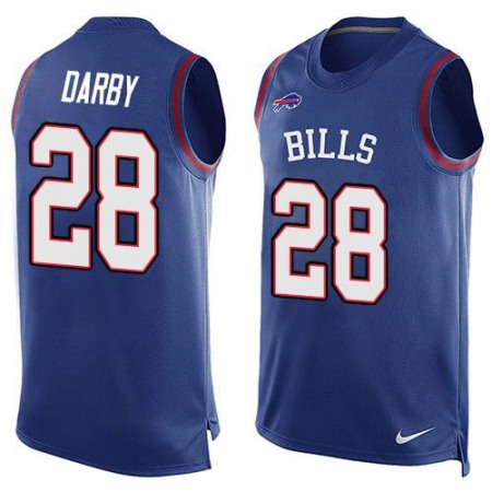 Bills #28 Ronald Darby Royal Blue Team Color Men's Stitched NFL Limited Tank Top Jersey
