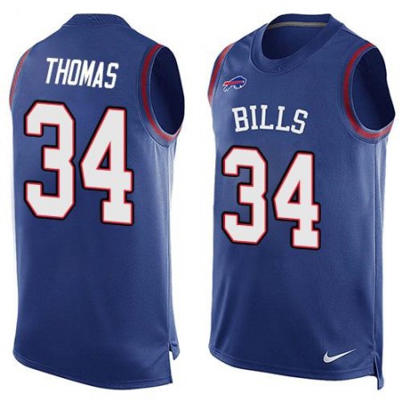 Bills #34 Thurman Thomas Royal Blue Team Color Men's Stitched NFL Limited Tank Top Jersey