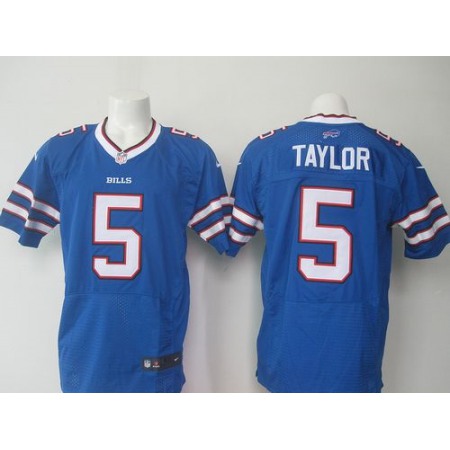 Bills #5 Tyrod Taylor Royal Blue Team Color Men's Stitched NFL New Elite Jersey