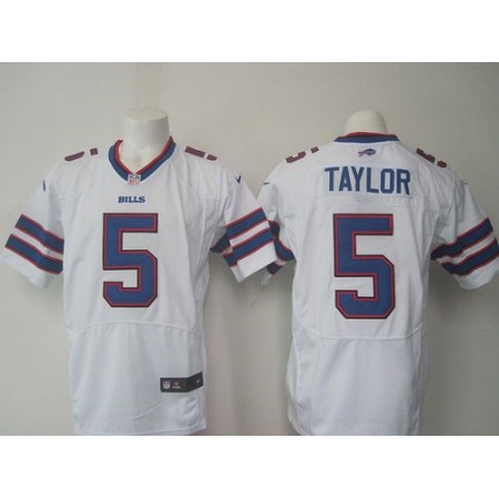 Bills #5 Tyrod Taylor White Men's Stitched NFL New Elite Jersey