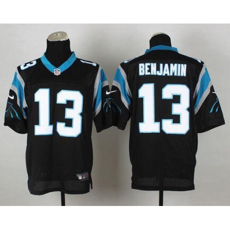Panthers #13 Kelvin Benjamin Black Team Color Men's Stitched NFL Elite Jersey