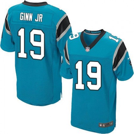 Panthers #19 Ted Ginn Jr Blue Alternate Men's Stitched NFL Elite Jersey