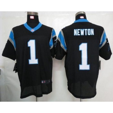 Panthers #1 Cam Newton Black Team Color Men's Stitched NFL Elite Jersey