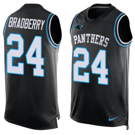 Panthers #24 James Bradberry Black Team Color Men's Stitched NFL Limited Tank Top Jersey