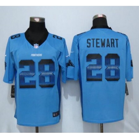 Panthers #28 Jonathan Stewart Blue Alternate Men's Stitched NFL Limited Strobe Jersey