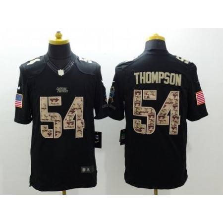 Panthers #54 Shaq Thompson Black Men's Stitched NFL Limited Salute to Service Jersey