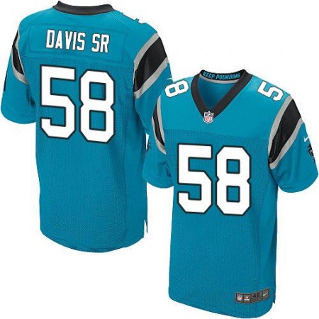 Panthers #58 Thomas Davis Sr Blue Alternate Men's Stitched NFL Elite Jersey