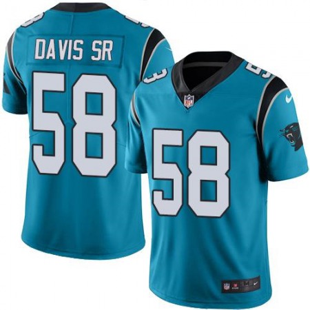 Panthers #58 Thomas Davis Sr Blue Men's Stitched NFL Limited Rush Jersey