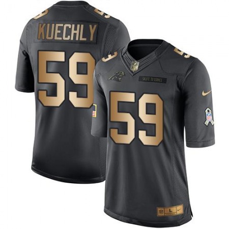 Panthers #59 Luke Kuechly Black Men's Stitched NFL Limited Gold Salute To Service Jersey