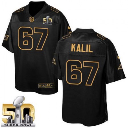 Panthers #67 Ryan Kalil Black Super Bowl 50 Men's Stitched NFL Elite Pro Line Gold Collection Jersey