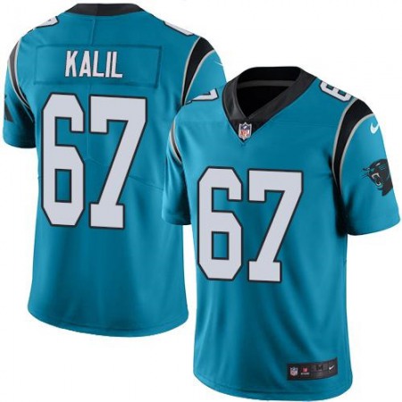 Panthers #67 Ryan Kalil Blue Men's Stitched NFL Limited Rush Jersey