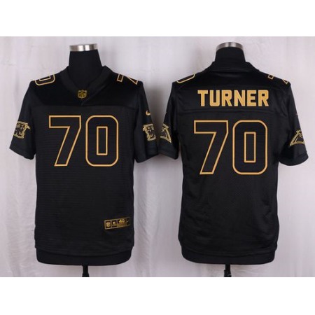 Panthers #70 Trai Turner Black Men's Stitched NFL Elite Pro Line Gold Collection Jersey