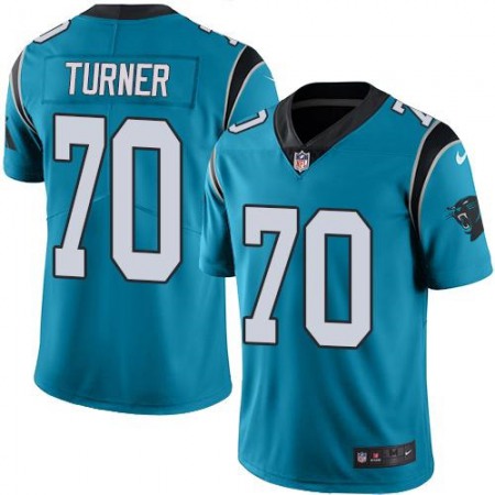 Panthers #70 Trai Turner Blue Men's Stitched NFL Limited Rush Jersey