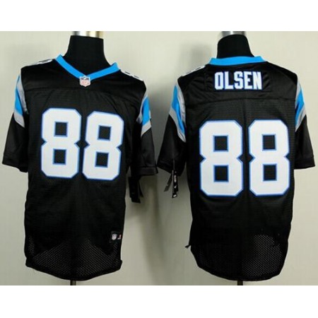 Panthers #88 Greg Olsen Black Team Color Men's Stitched NFL Elite Jersey