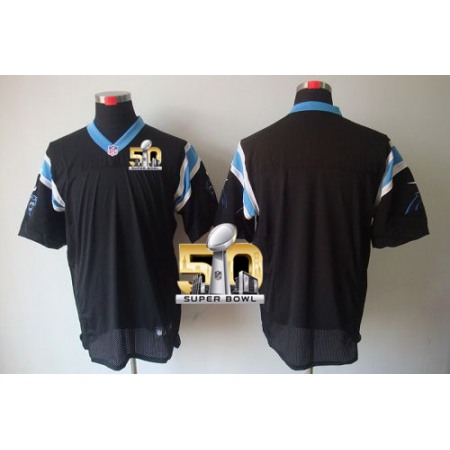 Panthers Blank Black Team Color Super Bowl 50 Men's Stitched NFL Elite Jersey