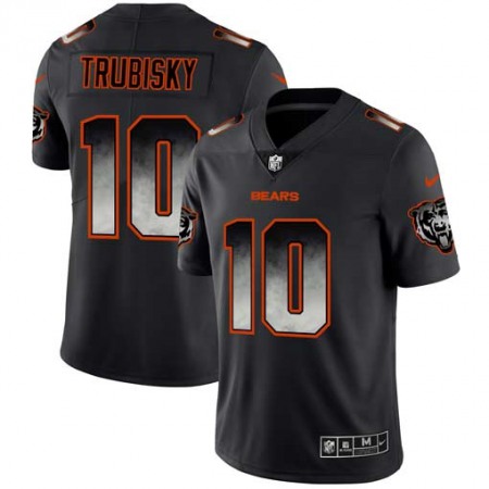 Men's Chicago Bears #10 Trubisky 2019 Black Smoke Fashion Limited Stitched NFL Jersey
