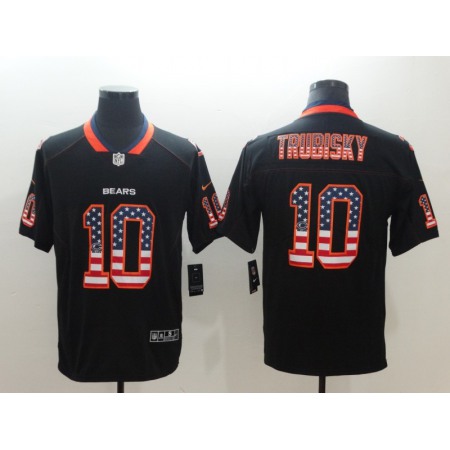 Men's Chicago Bears #10 Trubisky Black 2018 USA Flag Fashion Color Rush NFL Limited Jersey