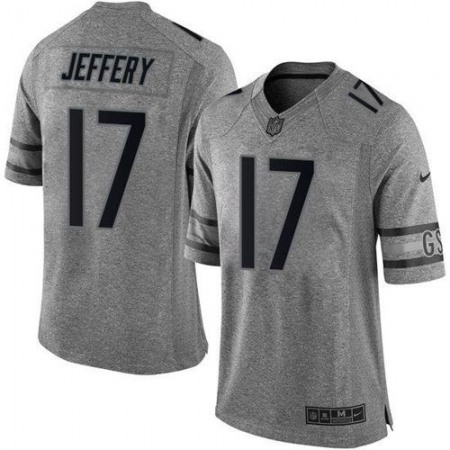 Bears #17 Alshon Jeffery Gray Men's Stitched NFL Limited Gridiron Gray Jersey