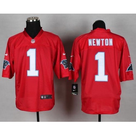 Panthers #1 Cam Newton Red Men's Stitched NFL Elite QB Practice Jersey