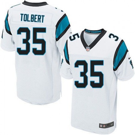 Panthers #35 Mike Tolbert White Men's Stitched NFL Elite Jersey